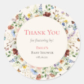 Butterfly Dank u Baby shower Ronde Sticker (Voorkant)