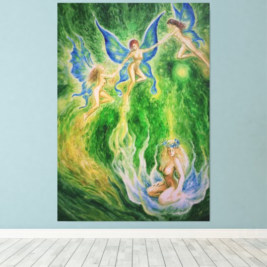 Butterfly dans canvas afdruk (Insitu (Houten vloer))