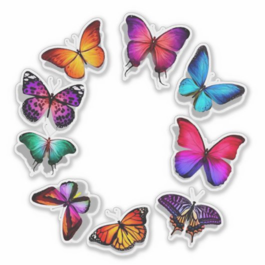 Butterfly Decorative Custom-Cut-sticker Sticker (Voorkant)
