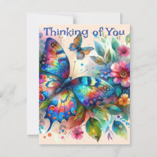Butterfly Denken aan U Gepersonaliseerd Briefkaart