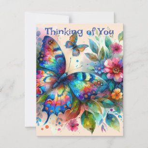 Butterfly Denken aan U Gepersonaliseerde Kaart
