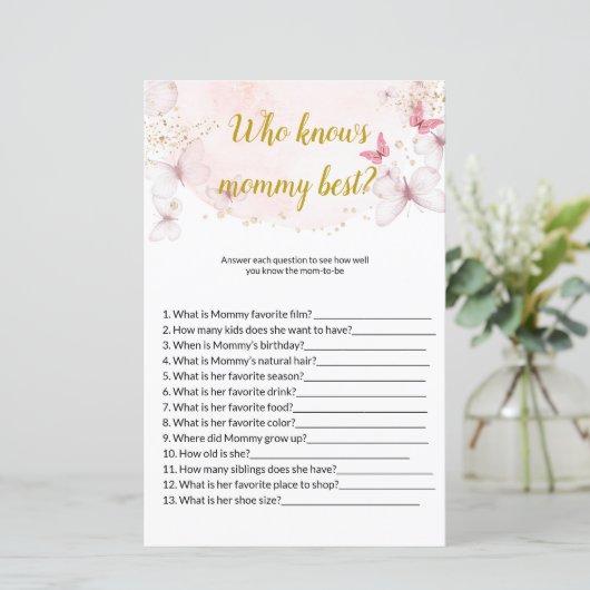 Butterfly die de beste Baby showers kent (Staand voorkant)