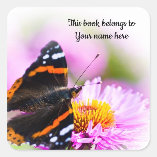 Butterfly "Dit boek behoort tot" sticker (Voorkant)