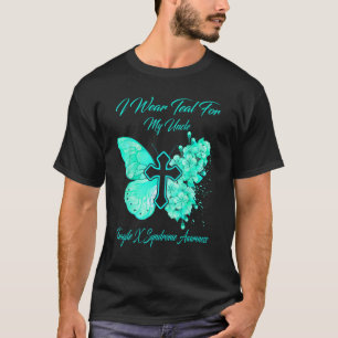 Butterfly Draag Blauwgroen voor Uncle Fragile X Sy T-shirt