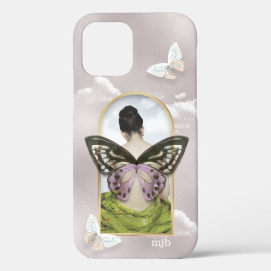 Butterfly Dream Fantasy Collage met Monogram Hoesj Case-Mate iPhone Case (Achterkant)