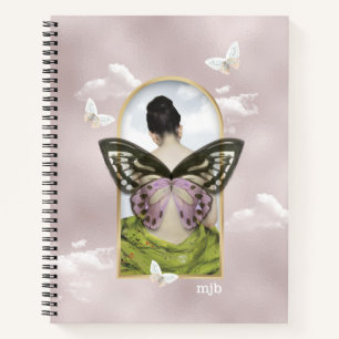 Butterfly Dream Fantasy Collage met Monogram Notitieboek