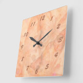 Butterfly Dream in Peach Vierkante Klok (Hoek)