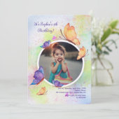 Butterfly Dream Photo Invitation Kaart (Staand voorkant)