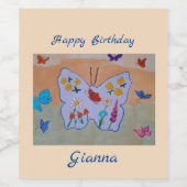 Butterfly Dreaming Wine Labels Wijn Etiket (Enkel label)