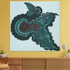 Butterfly Dreams:A Fusion of Flowers and Fantasy Canvas Afdruk