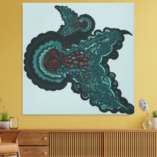 Butterfly Dreams:A Fusion of Flowers and Fantasy Canvas Afdruk