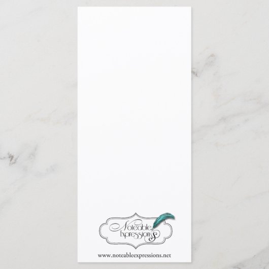 Butterfly Dreams : Dusty Rose Menu Mariage (Dos)