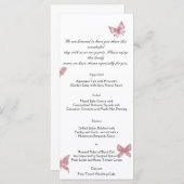 Butterfly Dreams : Dusty Rose Menu Mariage (Devant / Derrière)