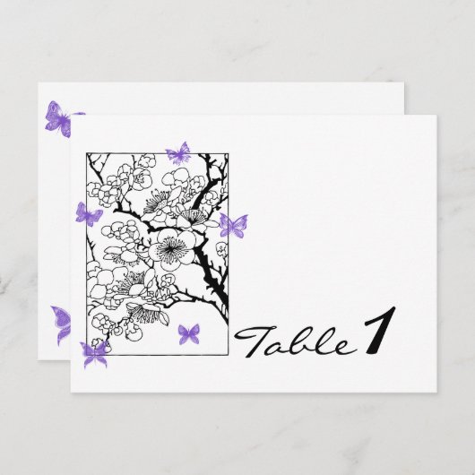 Butterfly Dreams : Violet Mariage Numéro de table (Devant / Derrière)
