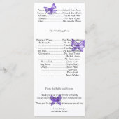 Butterfly Dreams: Violet Wedding Programma (Achterkant)