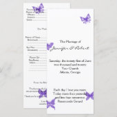 Butterfly Dreams: Violet Wedding Programma (Voorkant / Achterkant)