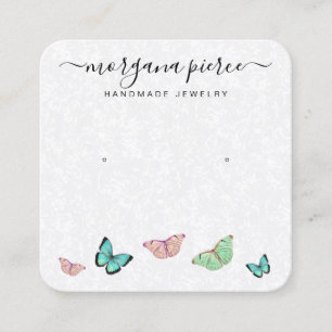 Butterfly Earring Product Display Kaart Vierkante Visitekaartje