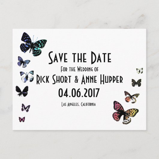 Butterfly Edge, Sla de datum bruiloft Briefkaart (Voorkant)