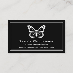 Butterfly Elegant Event Planning Typografie Tekst Visitekaartje