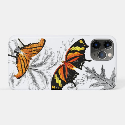 Butterfly en Botanische OtterBox iPhone Case (Achterkant (horizontaal))