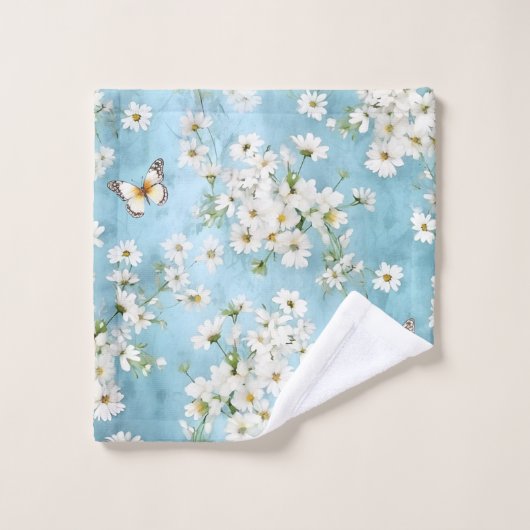 Butterfly en Daisy Delight Bad Handdoek (Wasdoekje)