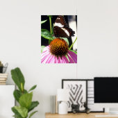 Butterfly en Echinecea 92 Poster (Thuiskantoor)