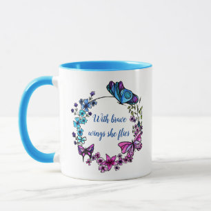 Butterfly en Flowers Wreatcustom quote and name Mok