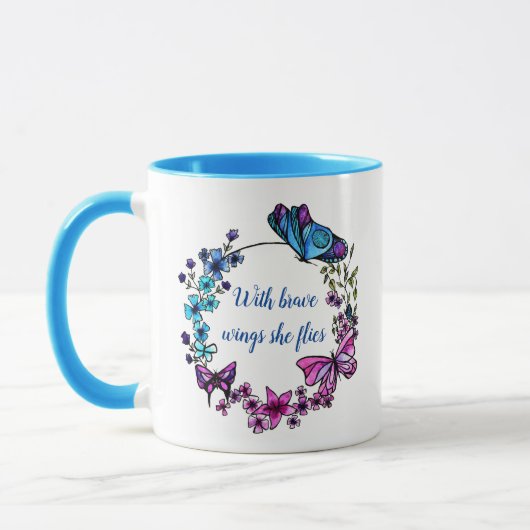 Butterfly en Flowers Wreatcustom quote and name Mok (Links)