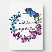 Butterfly en Flowers Wreatcustom quote of name Fotoplaat (voorkant)