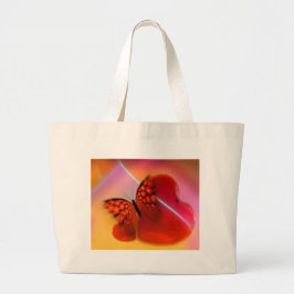 Butterfly en harten grote tote bag