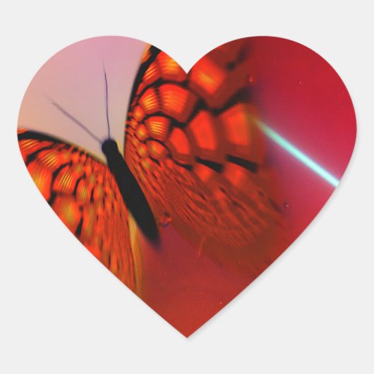Butterfly en harten hart sticker (Voorkant)