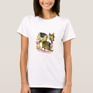 Butterfly en Kitten T-shirt