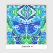 Butterfly en Medallion Batik Pattern in Blue Sticker (Vel)
