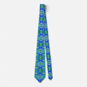 Butterfly en Medallion Batik Pattern in Blue Stropdas (Voorkant)