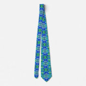 Butterfly en Medallion Batik Pattern in Blue Stropdas (Achterkant)