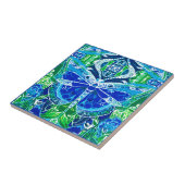 Butterfly en Medallion Batik Pattern in Blue Tegeltje (Zijkant)