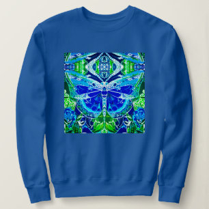 Butterfly en Medallion Batik Pattern in Blue Trui