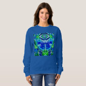 Butterfly en Medallion Batik Pattern in Blue Trui (Voorkant volledig)