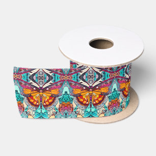 Butterfly en Medallion Batik Pattern in Oranje Lint