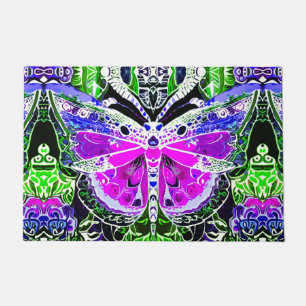 Butterfly en Medallion Batik Pattern in Violet Deurmat