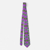 Butterfly en Medallion Batik Pattern in Violet Stropdas (Achterkant)