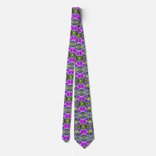 Butterfly en Medallion Batik Pattern in Violet Stropdas (Achterkant)