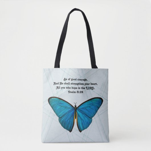 Butterfly en scripts in Blue Canvas tas (Voorkant)