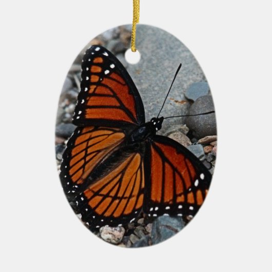 Butterfly en Stenen Keramisch Ornament (Voorkant)