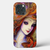 Butterfly en tuingodin in Waterverf Blues Case-Mate iPhone Case (Achterkant)