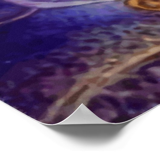 Butterfly en tuingodin in Waterverf Blues Poster (Hoek)