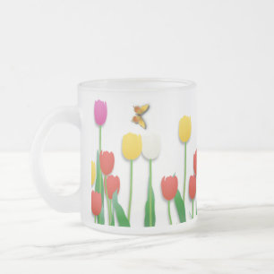 Butterfly en Tulips Matglas Koffiemok