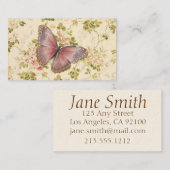 Butterfly en wijnstokken Shabby Chic Calling Cards Contactkaartje (Voorkant / Achterkant)