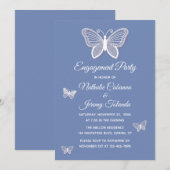 Butterfly Engagement Party Blauwe Vlinders Kaart (Voorkant / Achterkant)