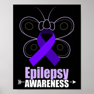 Butterfly Epilepsy Ribbon Epilepsie Ziekte Awaren Poster